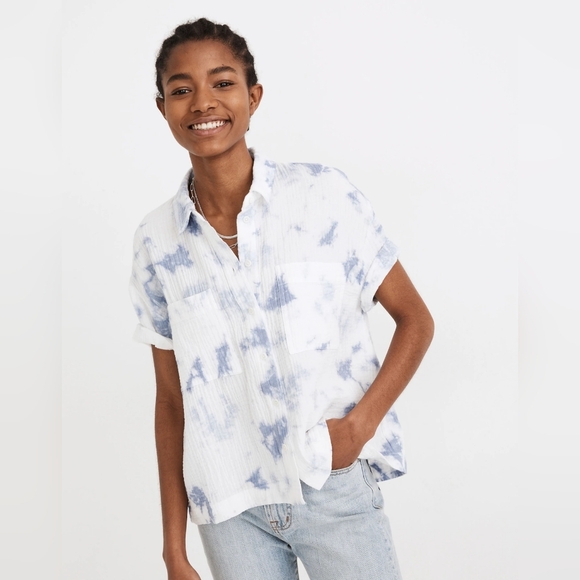 Madewell Tie-Dye Button-Up Women's Top - Picture 1 of 10